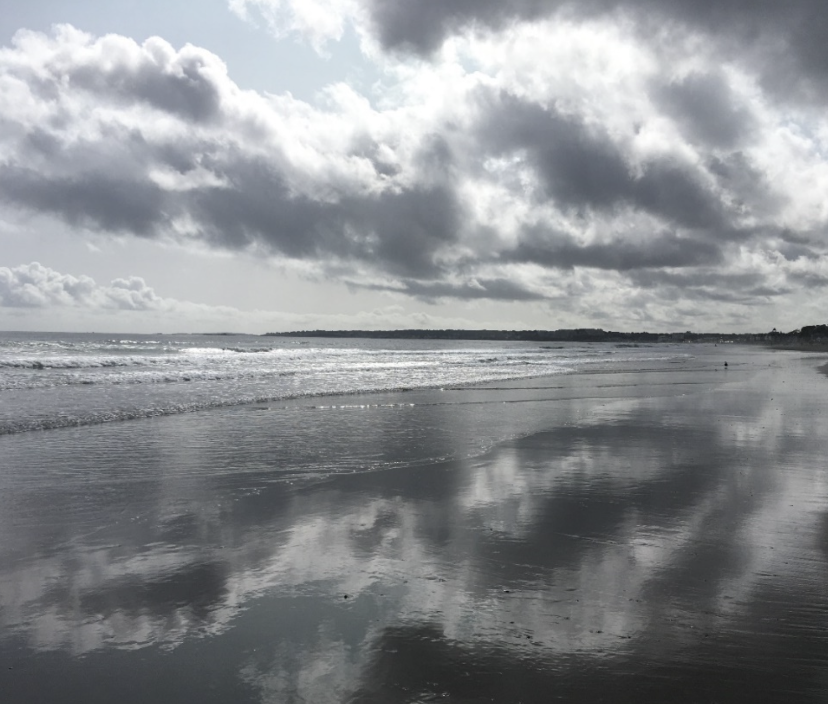 a beach on a stormy day